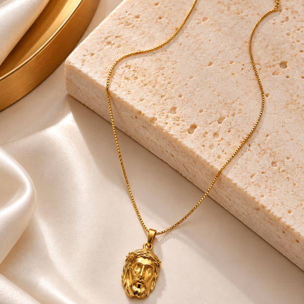Colar Face de Cristo em Ouro 18K (3)