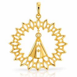 Medalhão Nossa Senhora Aparecida Vazado em Ouro 18K