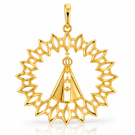 Medalhão Nossa Senhora Aparecida Vazado em Ouro 18K